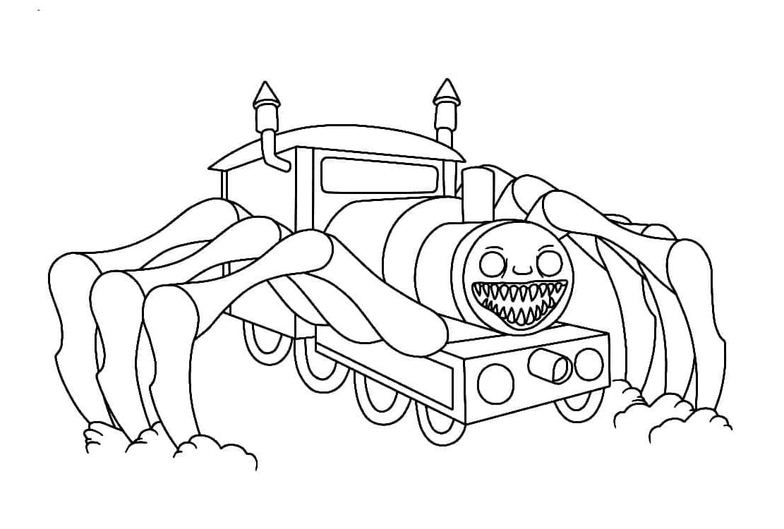 Accessible Choo-Choo Charles Coloring Page