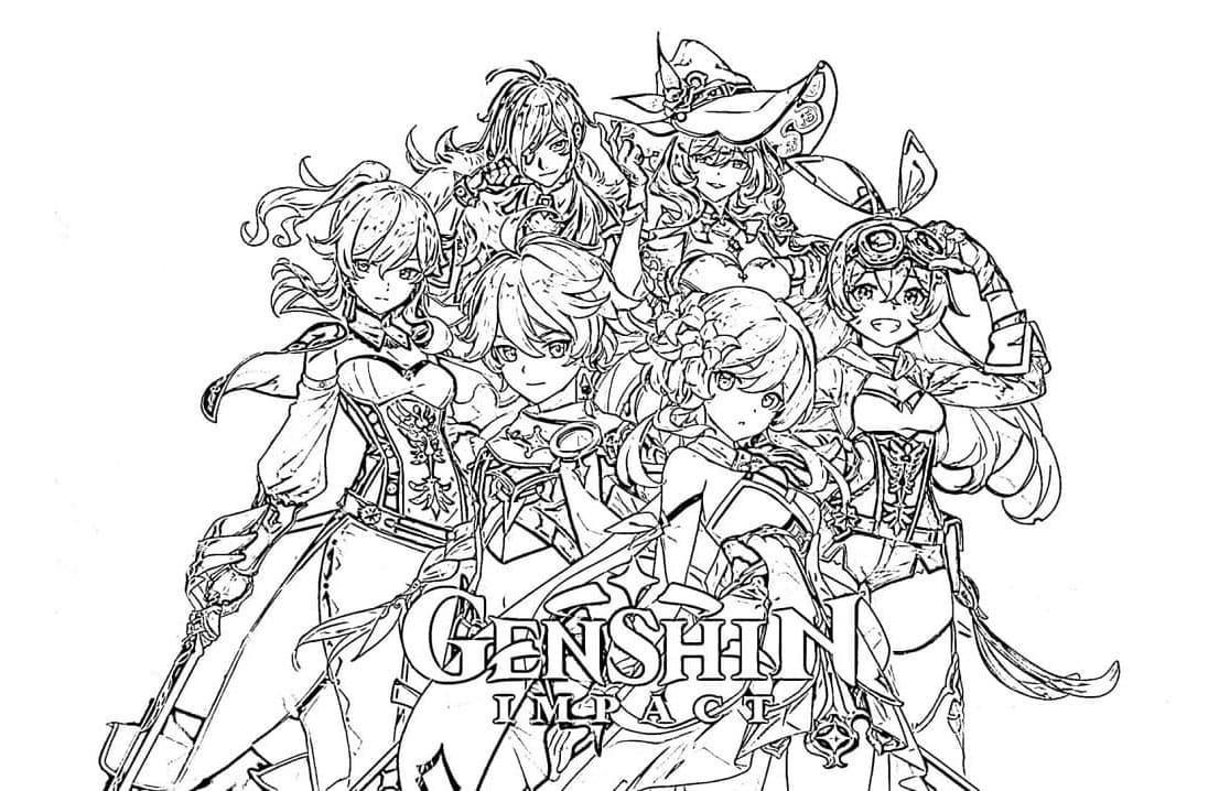 Genshin Impact Coloring Pages