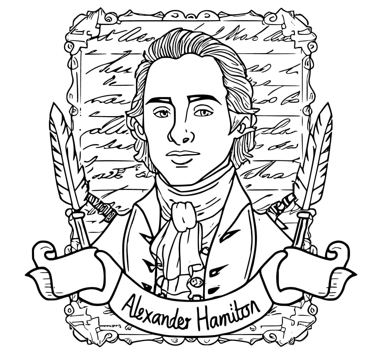 Alexander Hamilton Revolutionary Visionary Coloring Page