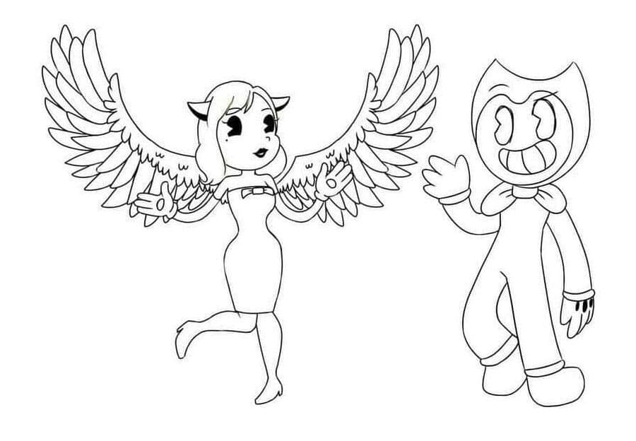 Alice and Bendy’s Adventures Coloring Page