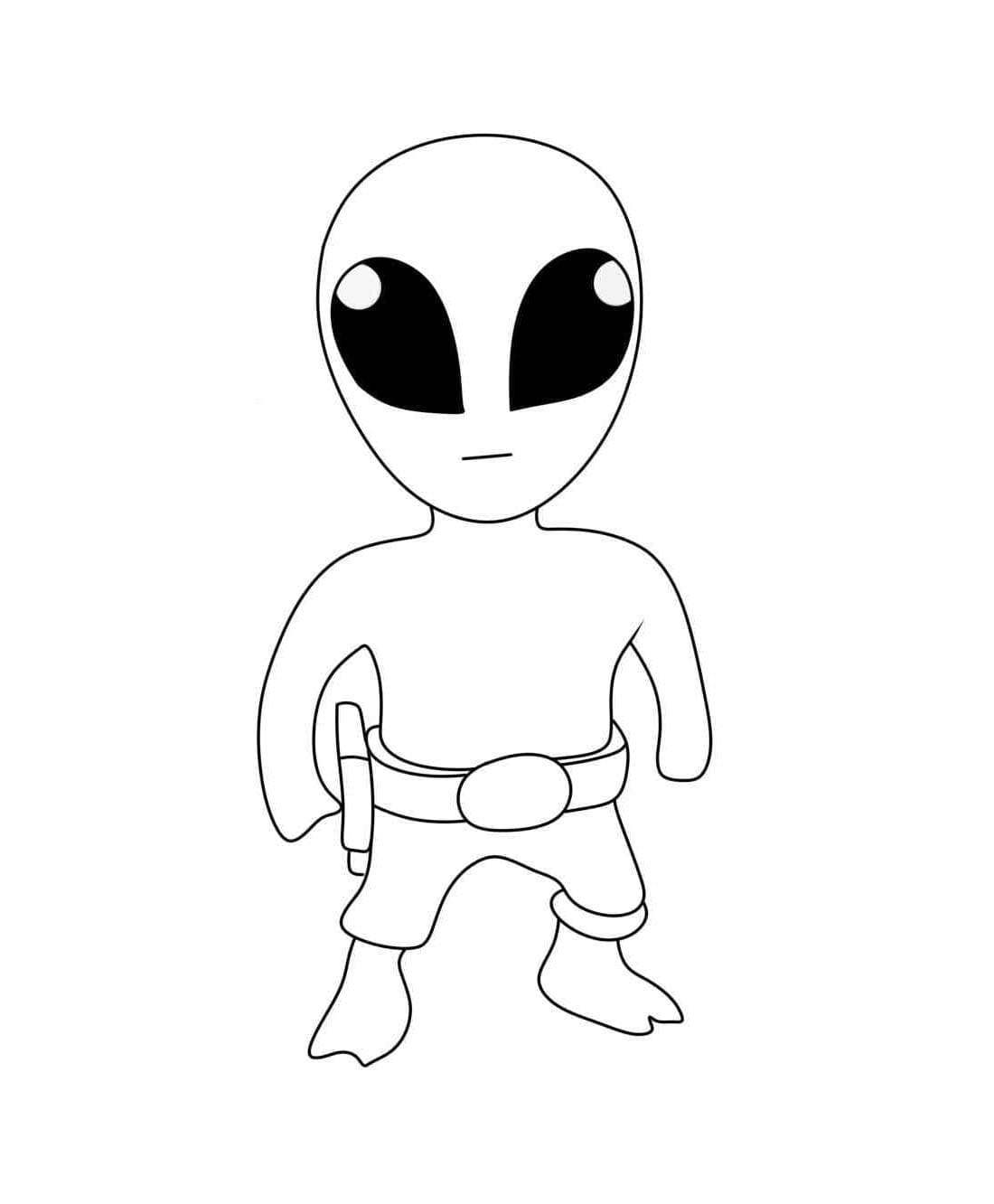 Alien Cosmic Challenges Coloring Page