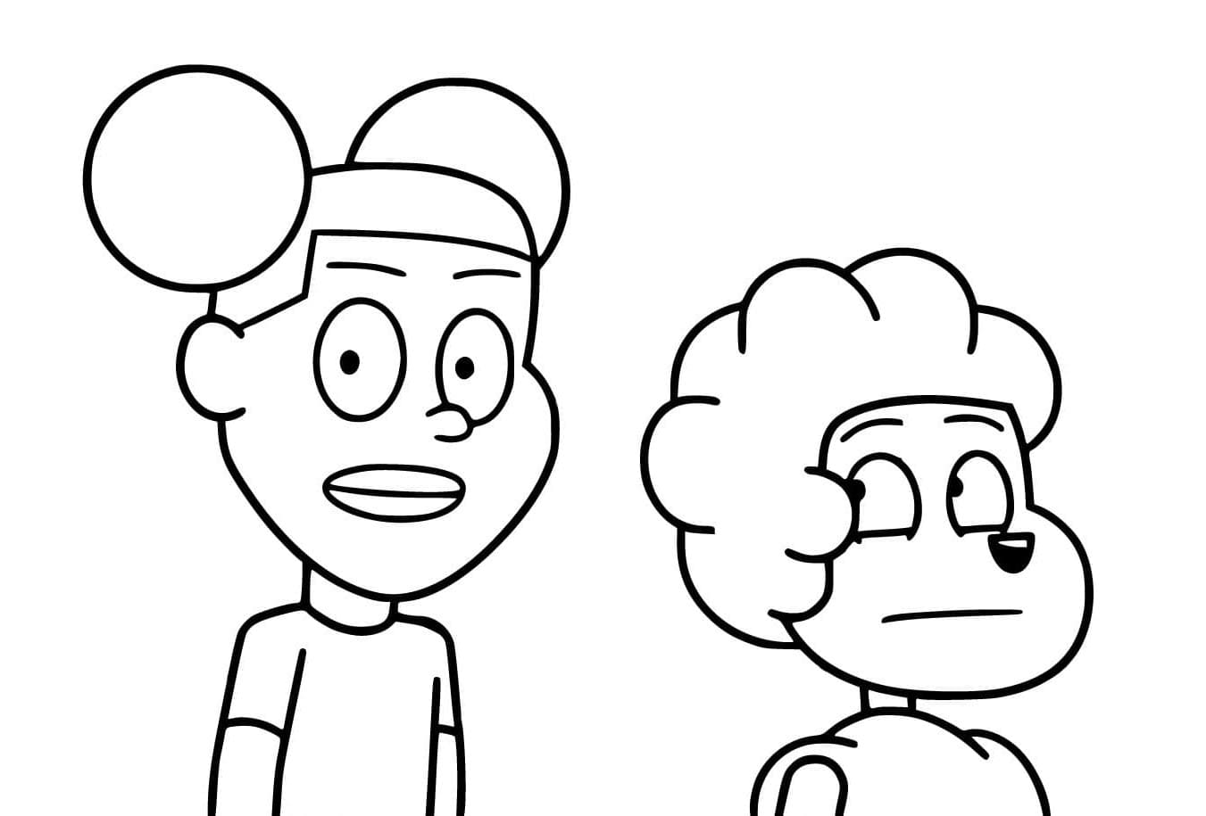 Amanda and Wooly Partners in Adventure Coloring Page