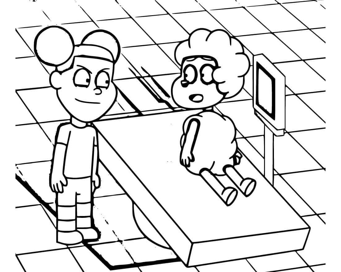 Amanda and Wooly The Dynamic Duo Coloring Page