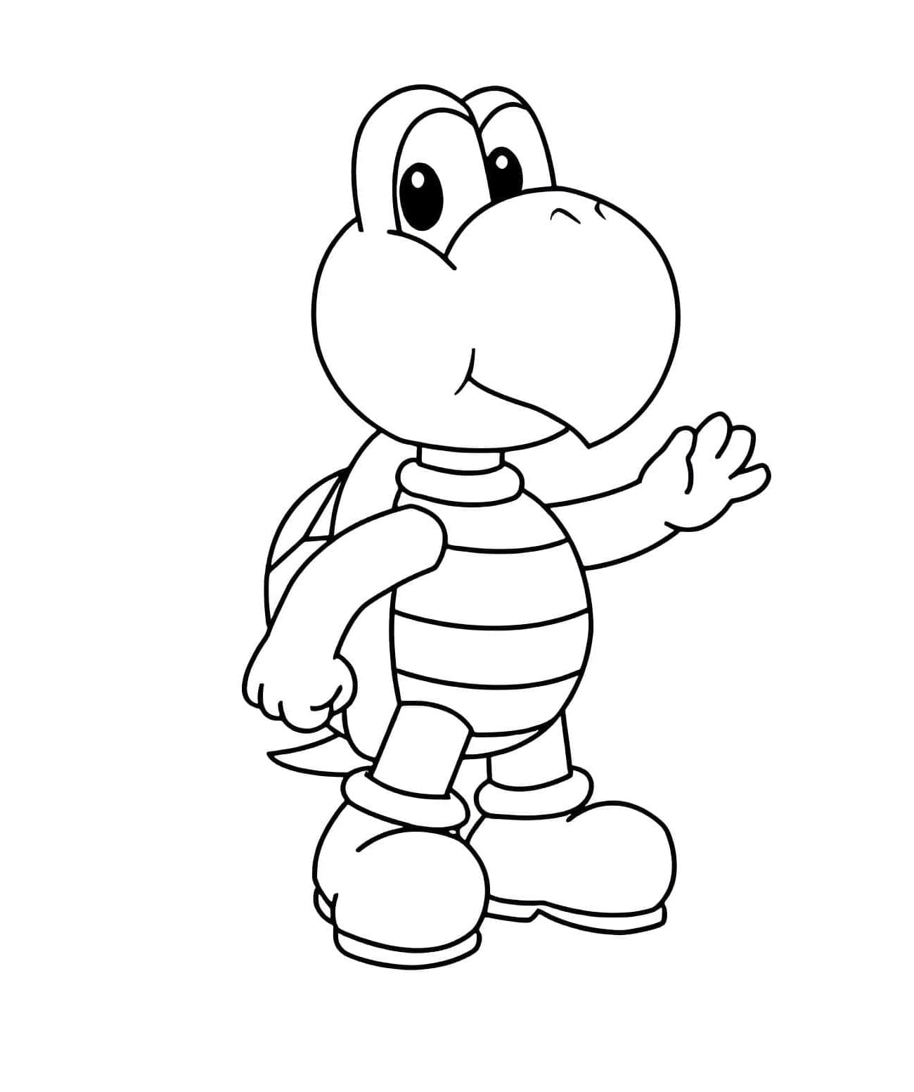 Amicable Koopa Coloring Page