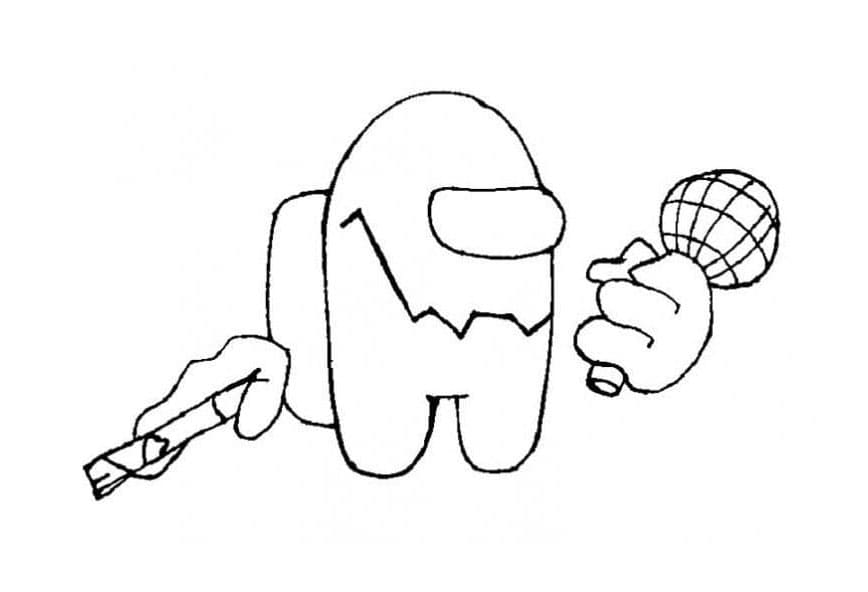 Among Us Friday Night Funkin Rhythmic Sabotage Coloring Page