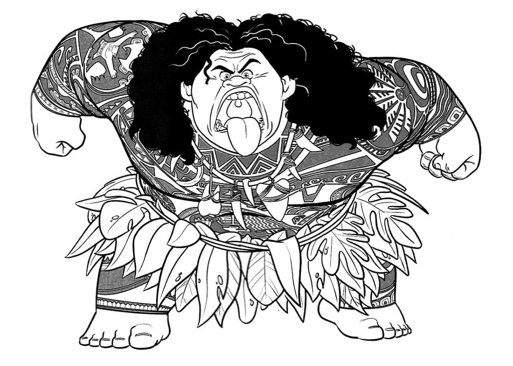 Angry Maui Free For Kids Coloring Page