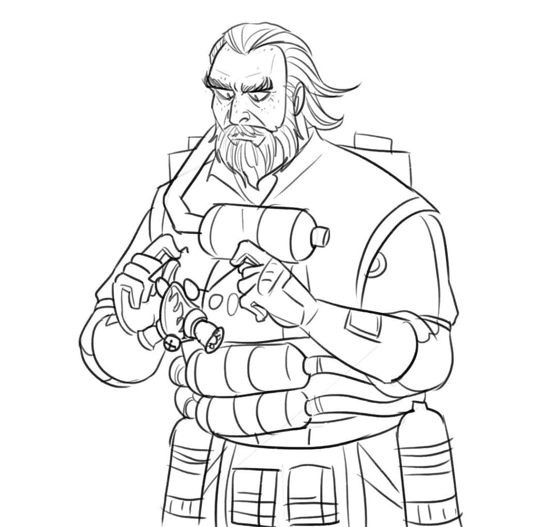 Apex Legends Caustic Free Coloring Page