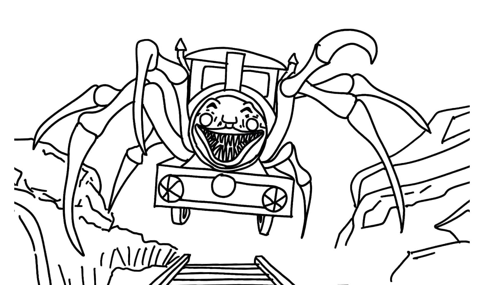 Arachno-Choo-Choo Charles Express Coloring Page