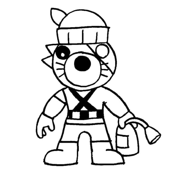 Archie Costume in Piggy Roblox Coloring Page