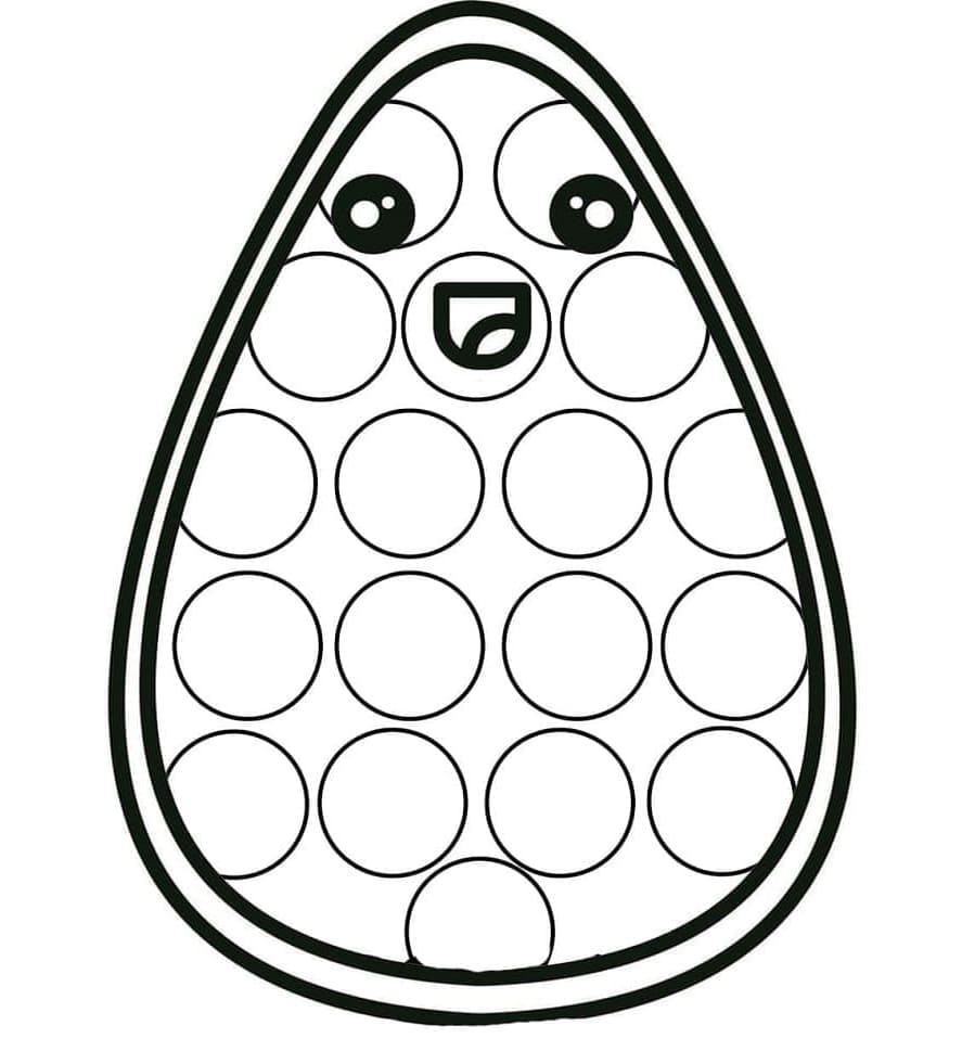 Avocado Pop It Coloring Page