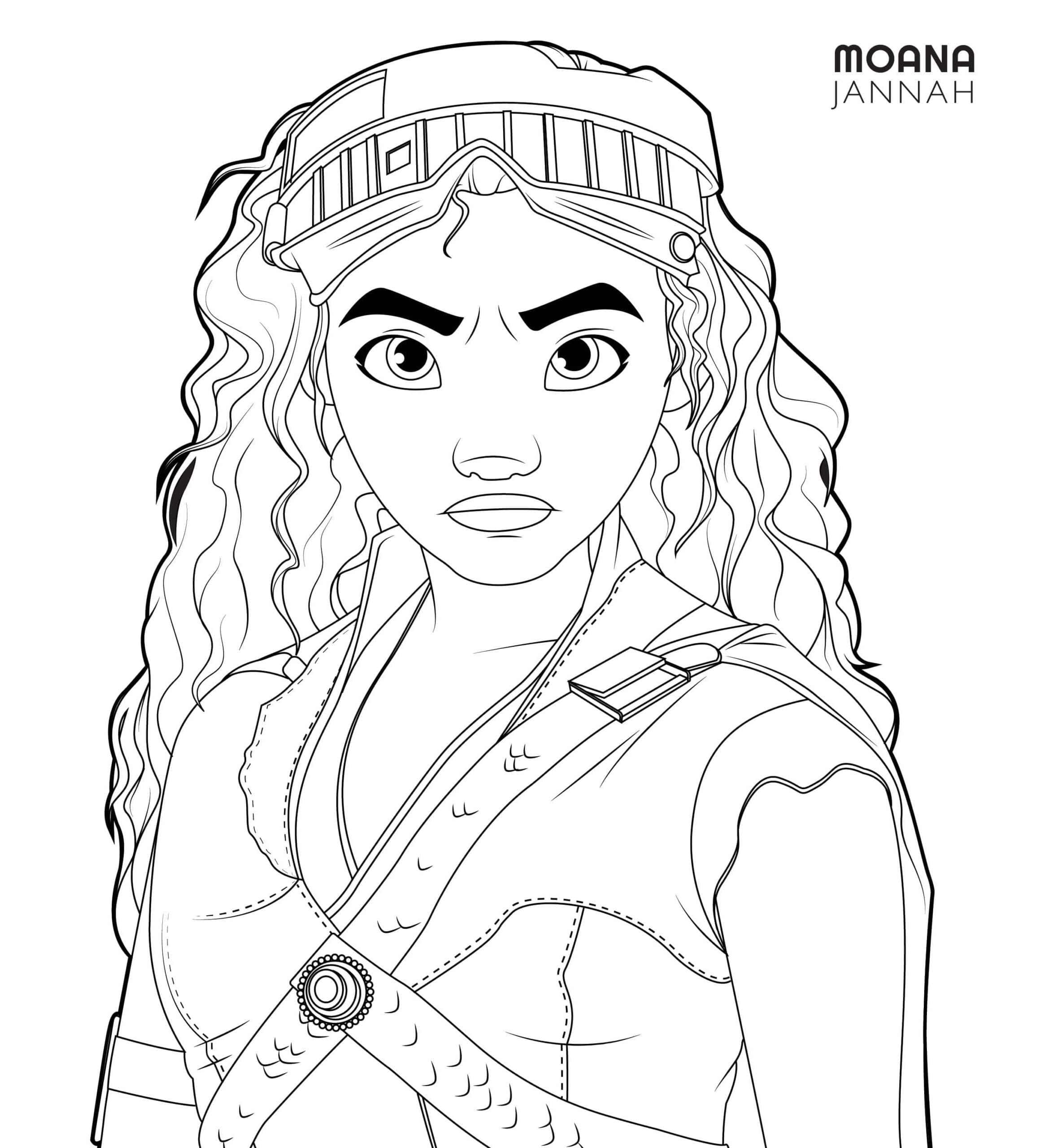 Awesome Moana Free For Kids Coloring Page