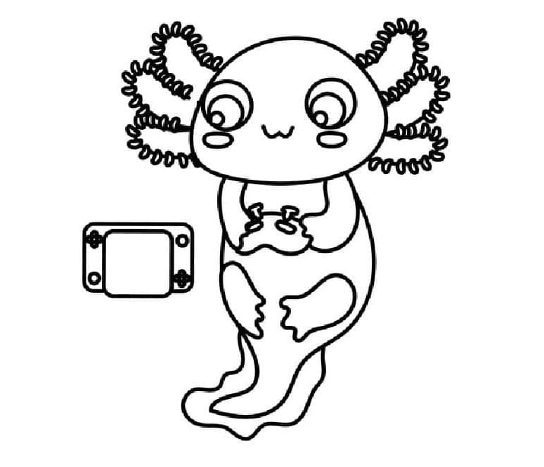 Axolotl Adorable Aquatic Artistry Coloring Page