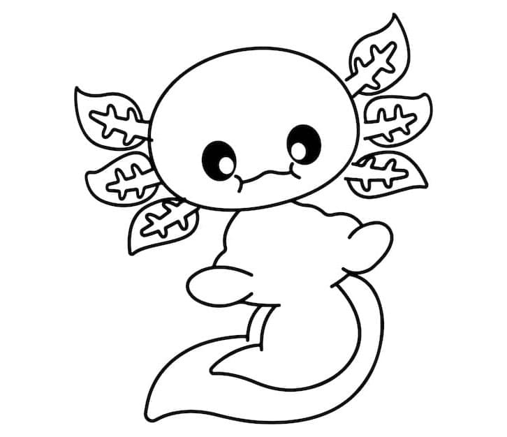 Axolotl Adorable Aquatic Charm Coloring Page