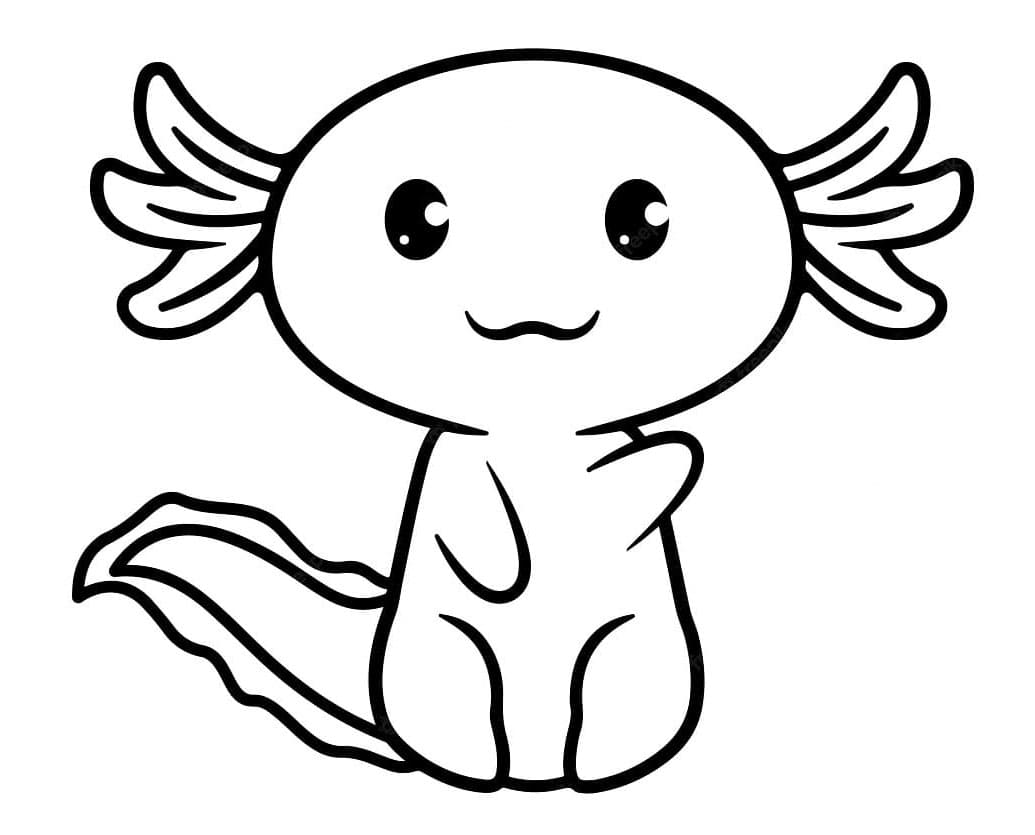 Axolotl Adorable Companion Coloring Page