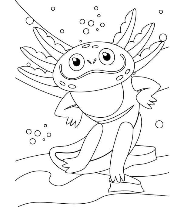 Axolotl Amiable Aquatic Companion Coloring Page