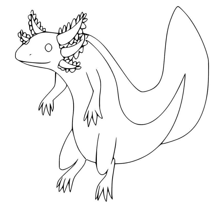 Axolotl Aquatic Marvel Coloring Page