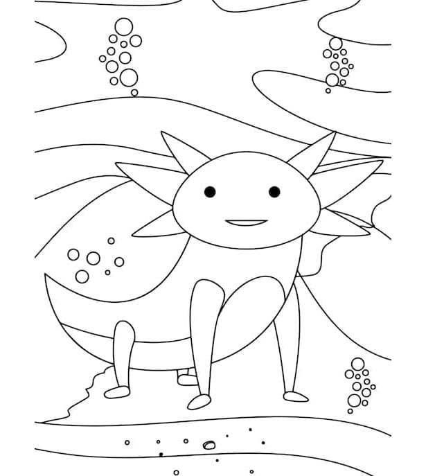 Axolotl Capturing Aquatic Beauty Coloring Page