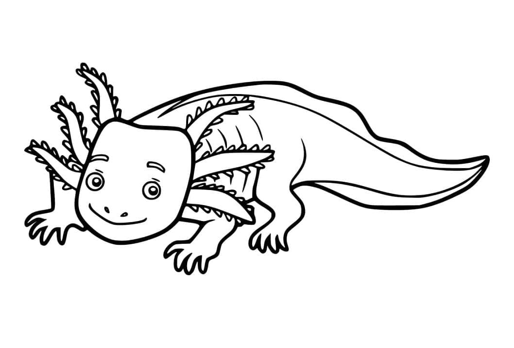 Axolotl Creative Aquatic Delights Coloring Page