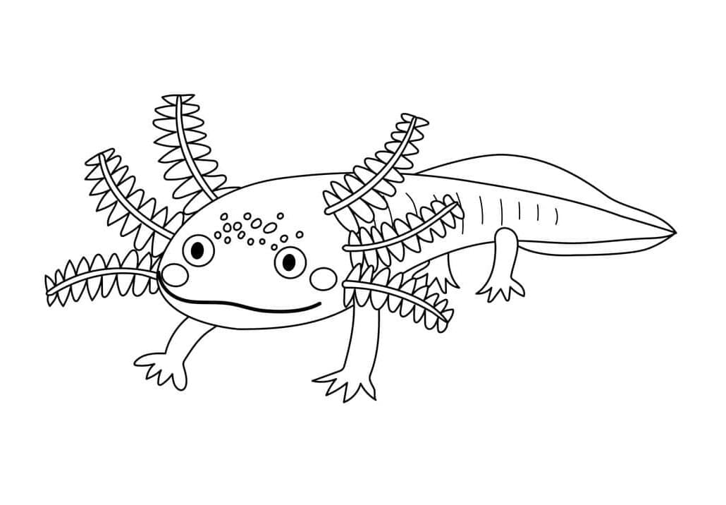 Axolotl Dive into Aquatic Adventures Coloring Page