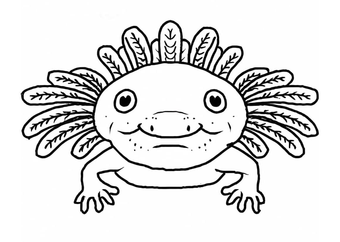 Axolotl Embracing Individuality Coloring Page