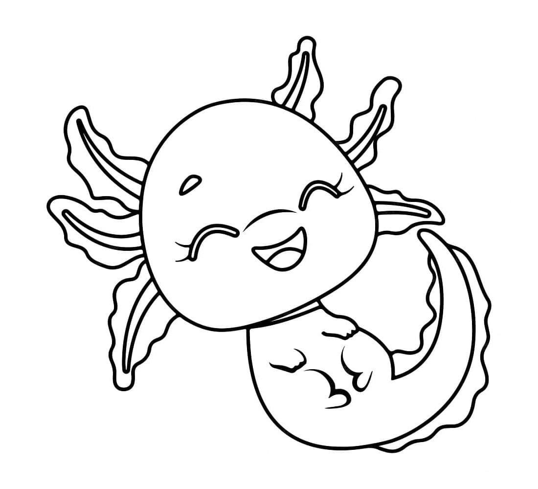 Axolotl Joyful Aquatic Creature Coloring Page