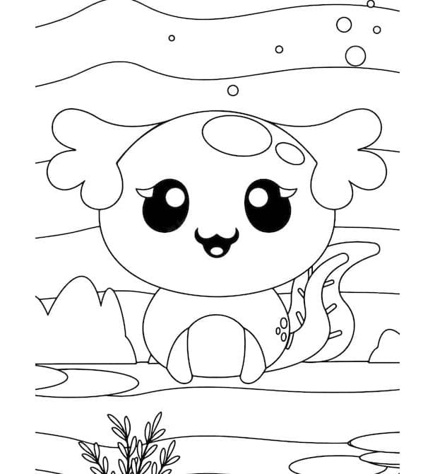 Axolotl The Charms of Underwater Cuteness Coloring Page