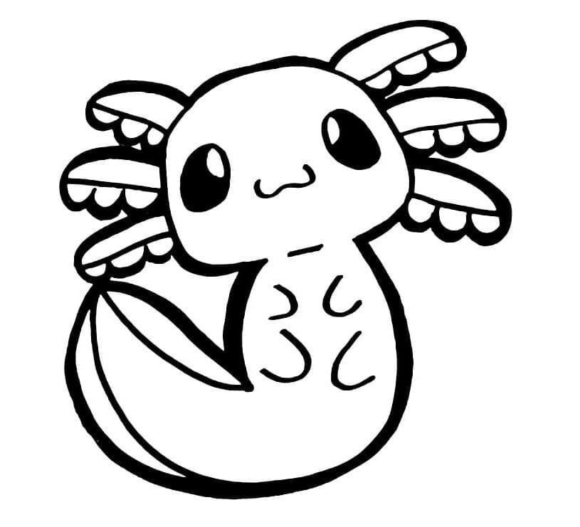 Axolotl Tiny Aquatic Delight Coloring Page