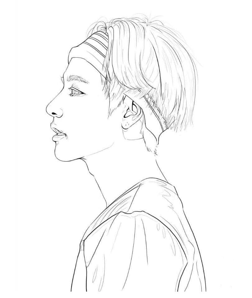 BTS Free Coloring Page