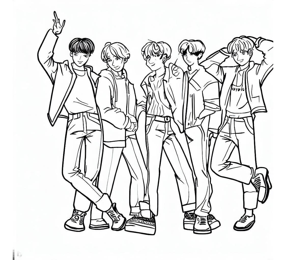 BTS is Cool Free Coloring Page