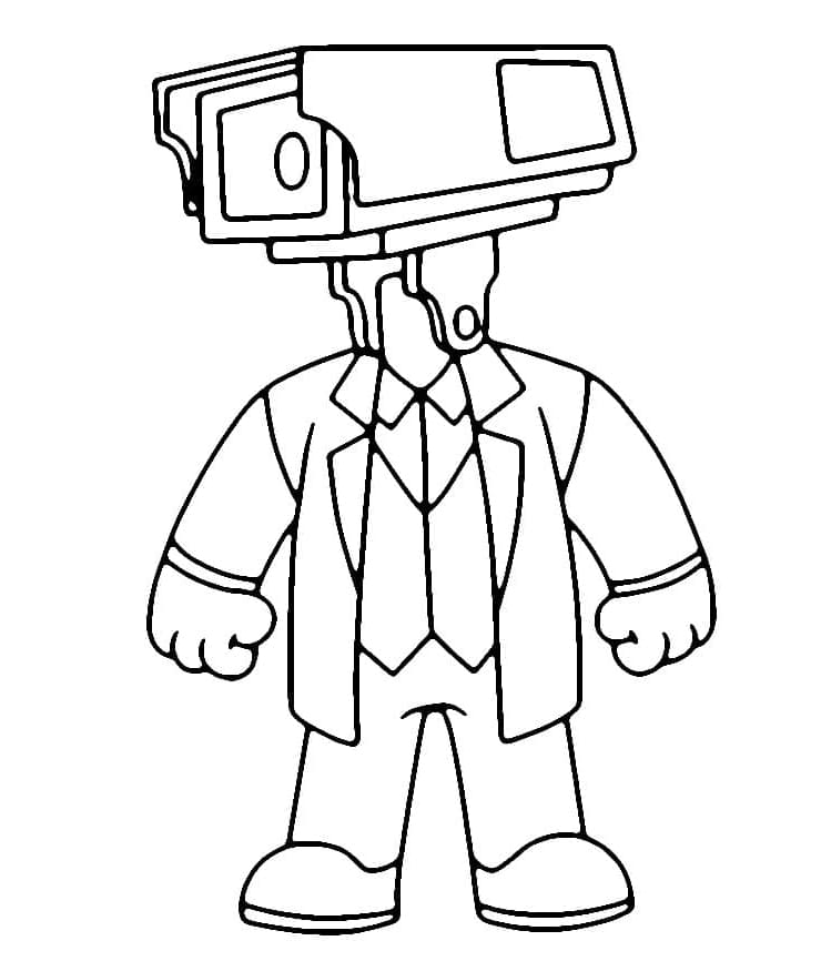 Baby Cameraman Coloring Page