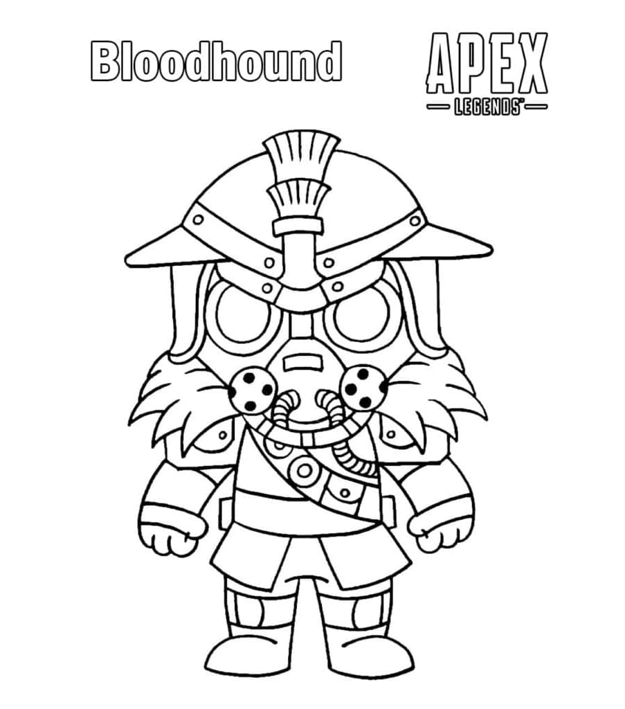 Baby Chibi Bloodhound Coloring Page