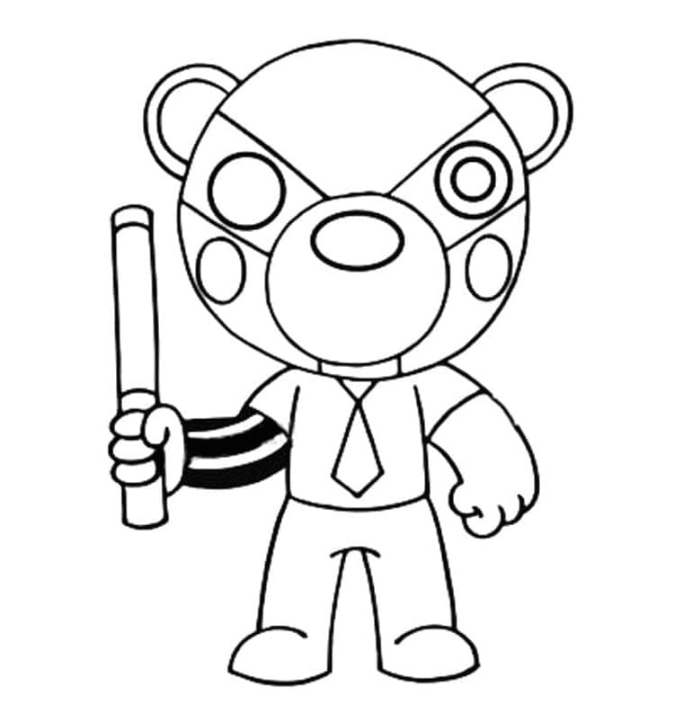 Badgy Costume in Piggy Roblox Coloring Page