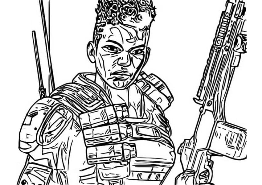 Bangalore From Apex Legends Free Coloring Page