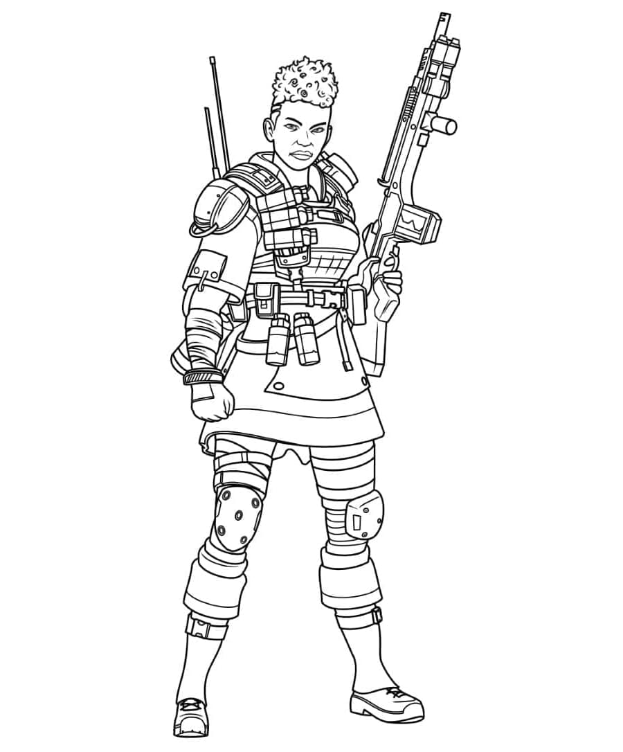 Bangalore in Apex Legends Coloring Page