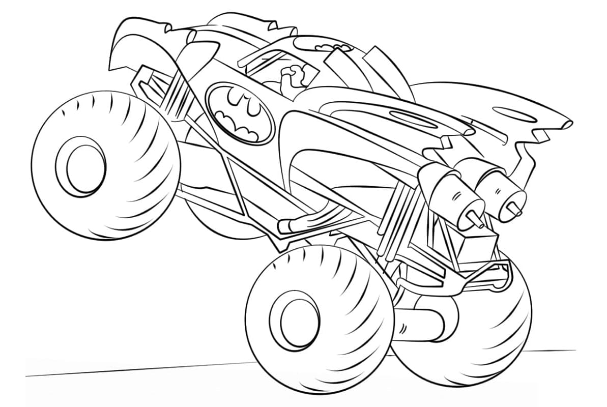 Batman Monster Truck Free Coloring Page