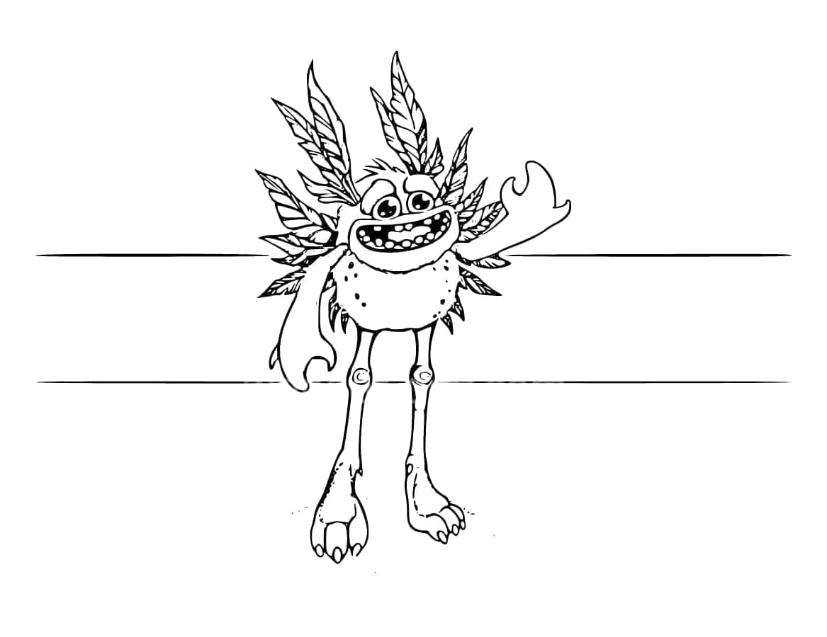 Beby Whajje from My Singing Monsters Coloring Page