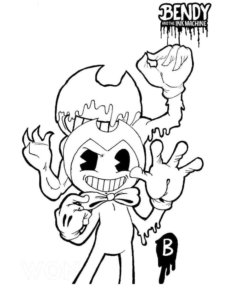 Bendy Escape Free Edition Coloring Page