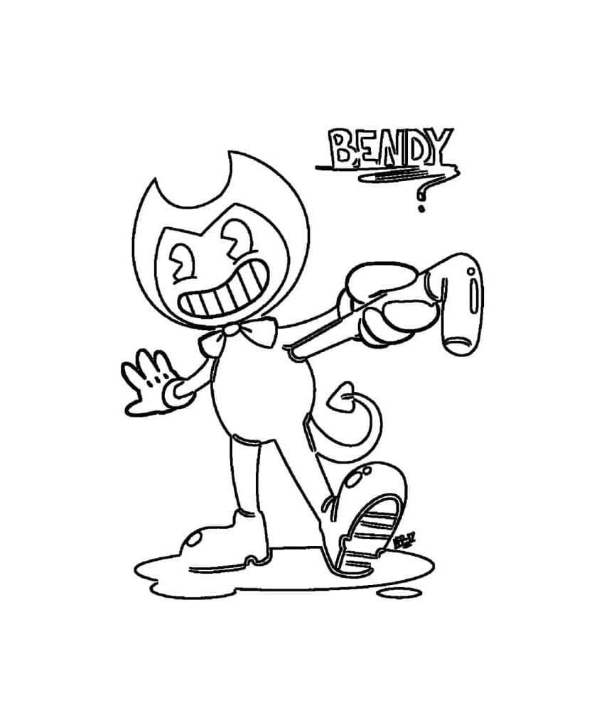 Bendy the Mischievous Coloring Page