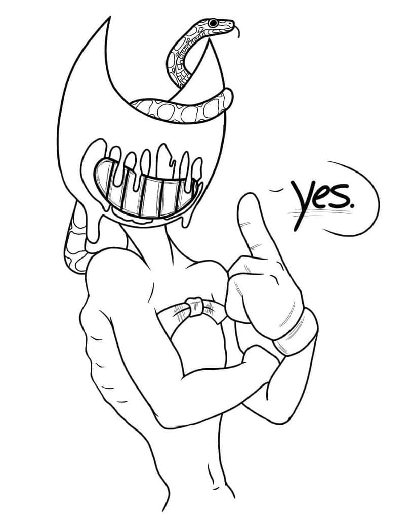 Bendy the Shadowed Coloring Page