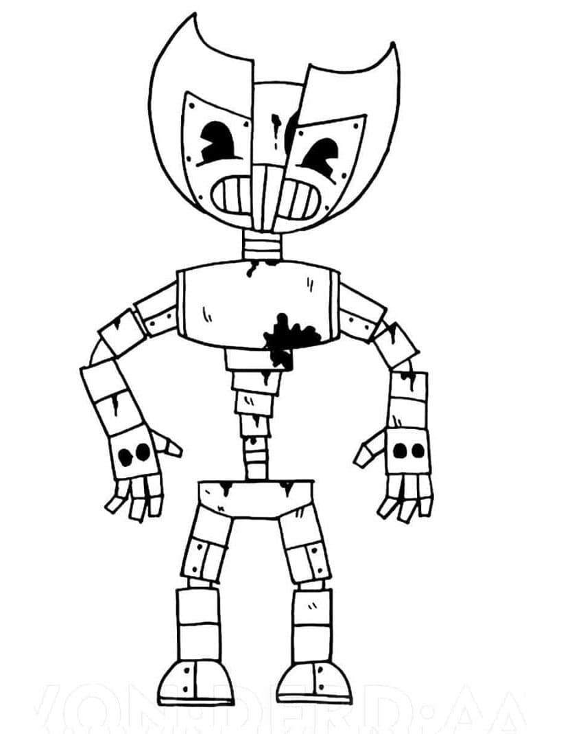 Bendy's Mechanized Manifestation Coloring Page