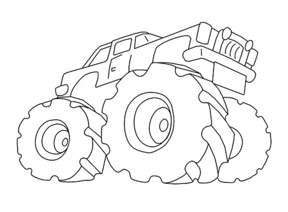 Big Truck Monster Free Coloring Page