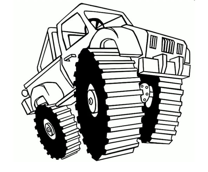 Black Stallion Monster Truck Free Coloring Page