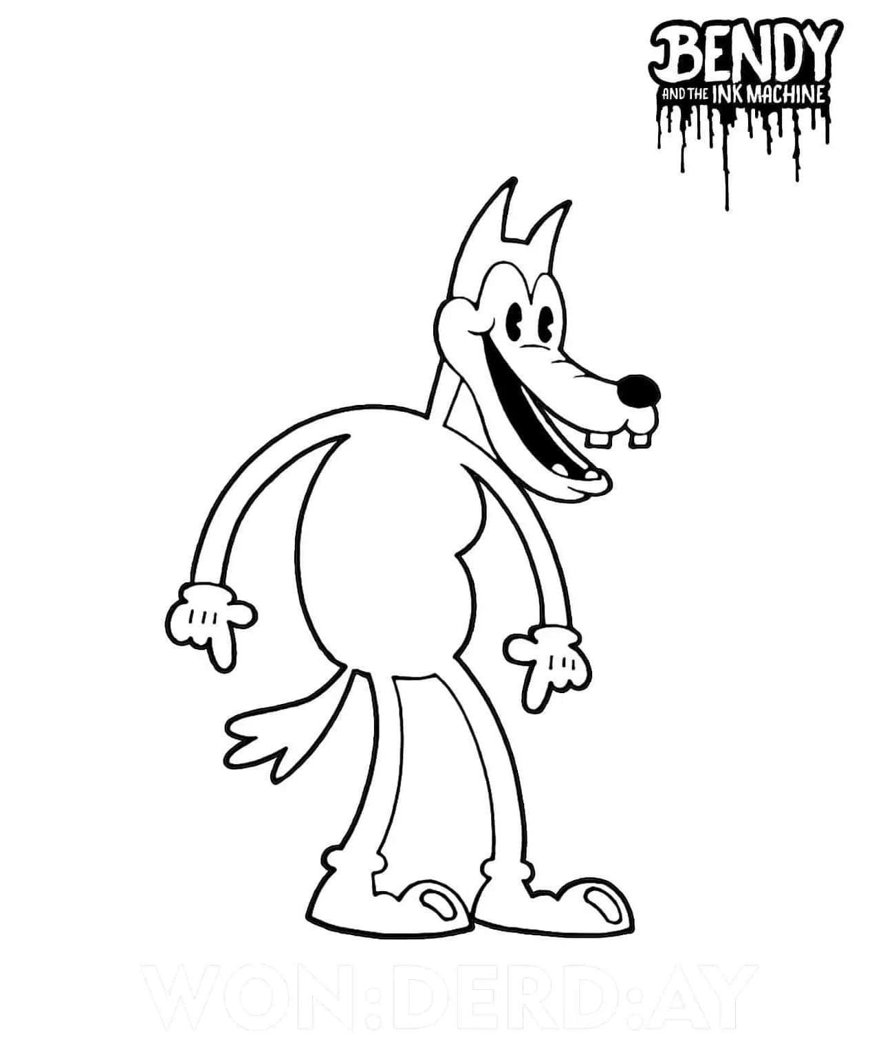 Boris the Wolf's Adventure from Bendy Coloring Page