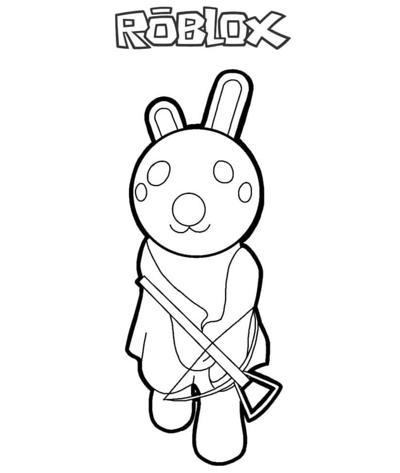 Bunny Costume in Piggy Roblox Coloring Page