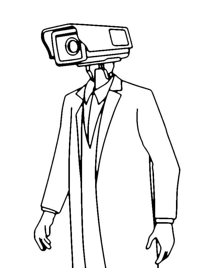 Cameraman from Skibidi Toilet Free Coloring Page