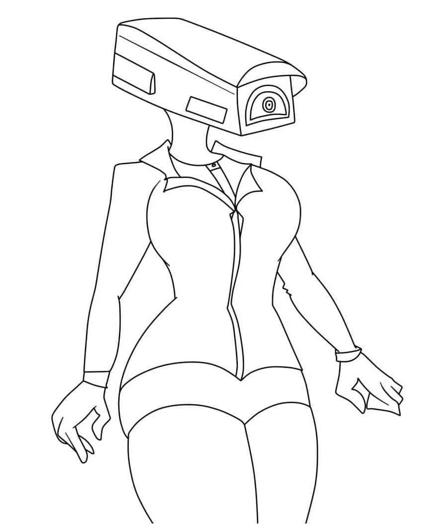 Camerawoman Free Image Coloring Page