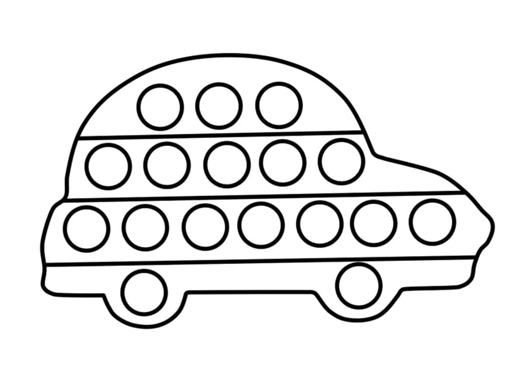 Car Pop It Coloring Page