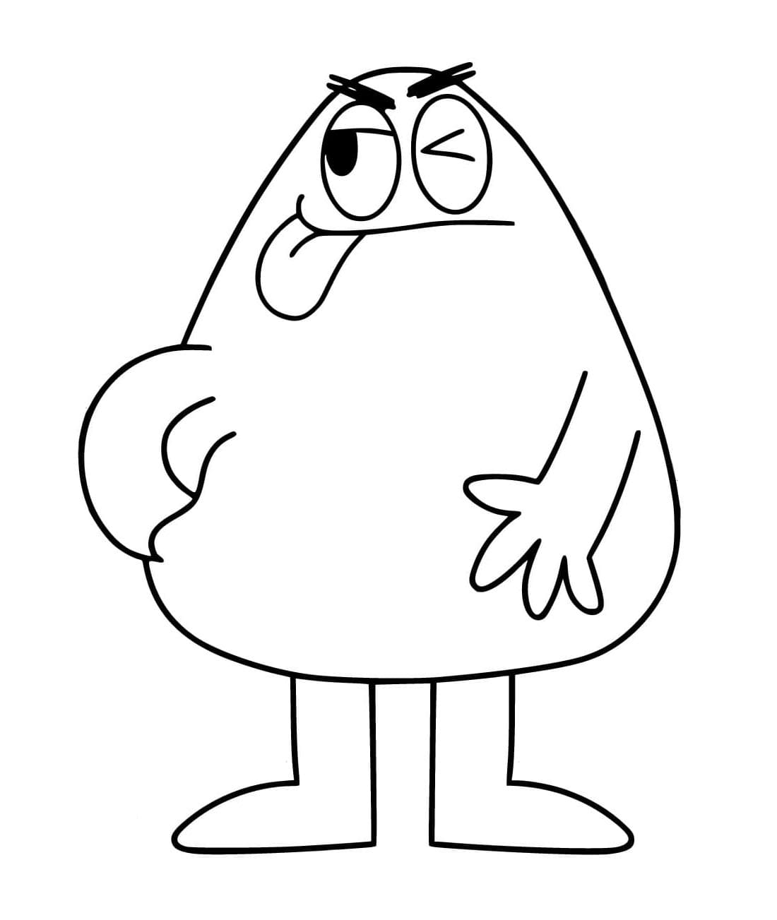 Cartoon Grimace Gloomy Face Coloring Page