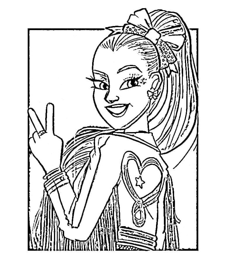 Cartoon Jojo Siwa Vibrant Adventures in Animation Coloring Page