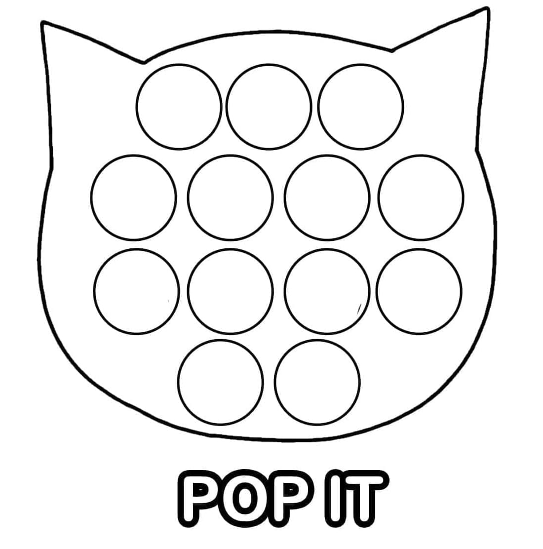 Cat Pop It Coloring Page